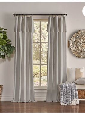 Farmhouse Light Gray Tiered Window Curtains - Soft Drapery Panels: 4